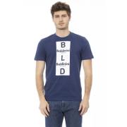Trend Blå Bomuld T-Shirt, Kortærmet med Frontprint