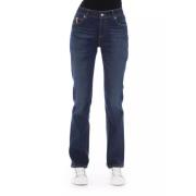 Moderne Blå Bomuld Jeans Bukser