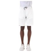 Hvide Bermuda Shorts med Snøre i Taljen