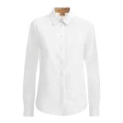 Hvid Bomuld Stræk Skjorte med Geo Classic Print