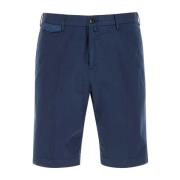 Blå strækbomuld Bermuda shorts
