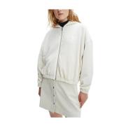 Stretch Ribbet Bomulds Zip-Through Hoodie