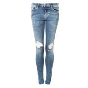 34land Skinny Jeans - Medium Talje, Faded Blå