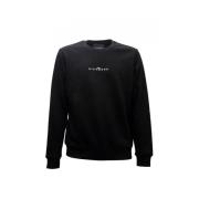 Sort Bomuldsblandet Sweatshirt med Logo Print