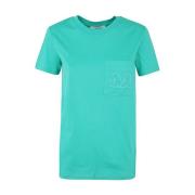 Mintgrøn Side Lomme T-Shirt