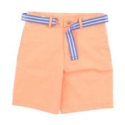 Orange Stribet Bermuda Shorts