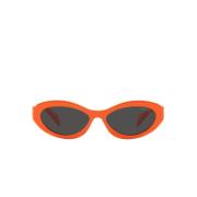 Orange Cateye Solbriller med Grå Linser