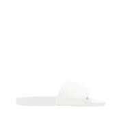 Stilfulde hvide logo print slip-on sandaler