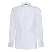 Hvid Bomuldsskjorte med Franske Manchetter