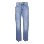 Vintage Blå Crop Flare Jeans