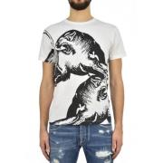 T-shirt Bianca Herre Bomuld Grafisk Print Mod.MV0MG08F3MH0BO