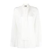 Hvid Skjorte med Allover Print og Medusa Hardware