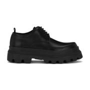 Sorte flade sko til mænd - Mocassino Derby stil