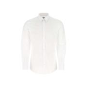 Elegant Hvid Stretch Poplin Skjorte