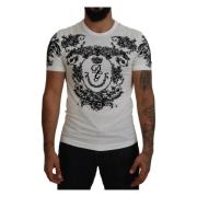 Hvid Floral Crewneck T-shirt