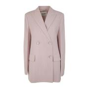 Lys Pink Viskose Blandingsblazer