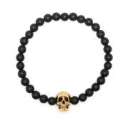 Edgy Skull Charm Bead Chain Armbånd