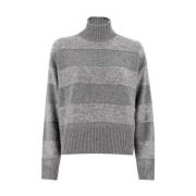Luksuriøs Stribet Turtleneck Sweater