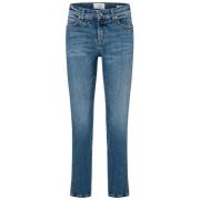 Blå Skinny Jeans med Slids - 5 Lommer