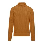 Varm Bomuld Cable Strik Mock Neck Sweater