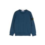 Ocean Blue Bomuldssweatshirt med Kompass Motiv