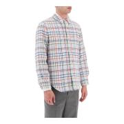 Multifarvet Gingham Tweed Skjortejakke