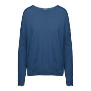 Viskoseblanding Pullover med U-B?d Halsudsk?ring