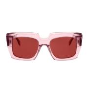 Geometriske Oversized Solbriller i Pink