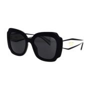 Uregelmæssige Oversize Solbriller i Sort og Hvid