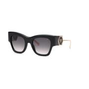 SHINY BLACK Solbriller med SMOKE GRADIENT Linser
