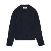 Blå Crewneck Sweater med Label