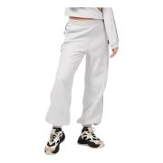 Hvide sweatpants med elastisk talje og ankler