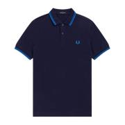 Slim Fit Twin Tipped Polo - Mørk Carbon Kingfisher