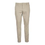 Slim Fit Beige Chinos med Bæltestropper