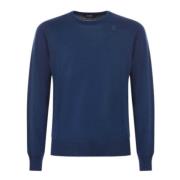 SEBASTIEN MERINO REGULAR Crew Neck Sweater i Bluette