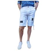 Bomuld Bermuda Shorts med militær-inspirerede lommer