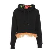 Statement Sweatshirt med Fjer Trim