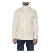 Herre Cable Roll Neck Sweater