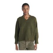 Grøn Shetland V-Hals Sweater