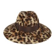 Leopard Print Filt Hat