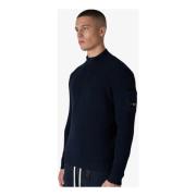 Strikket Halfzip Sweater til Mænd i Mørkeblå