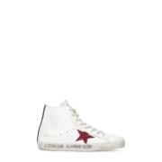 Hvide Læder Sneakers med Glitrende Stjerne