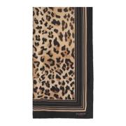Leopardprint silketørklæde