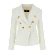 Hvid tweed blazer - Klassisk stil