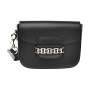 Black leather shoulder bag