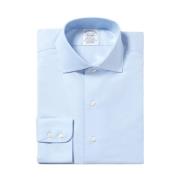 Pastelblå Regular-Fit Non-Iron Strækbomuldsskjorte med engelsk spredt ...