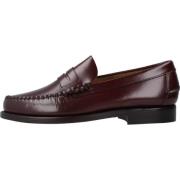 Burgundy Læder Loafers til Mænd