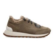 Shearling-foret lav-top sneakers