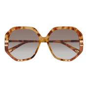 Geometriske Havana-brune solbriller