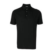 Sort Polo Shirt med 3-knaps Lukning